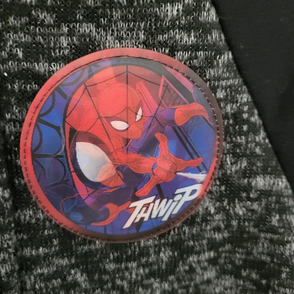 Marvel Spider-Man Full Zip Hooded Jacket Changing patch Size 3T‎